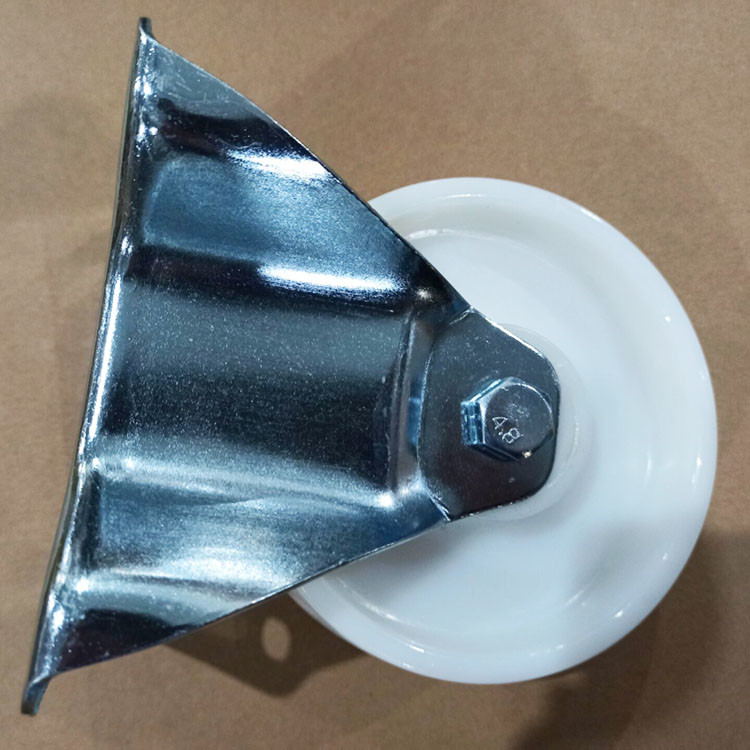 4 Inch Top Plate Rigid Type Nylon Swivel Castors White Directional Solid Wheel Castor Wheels Industrial
