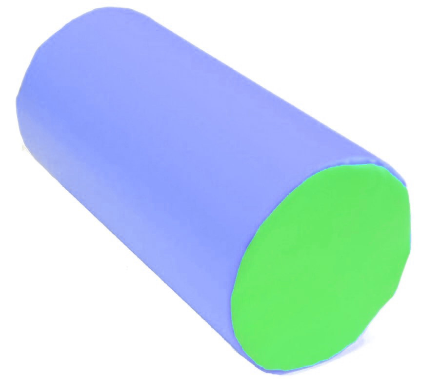 gymnastics skill shapes, octagon & trapezoid mats tagged 18"x36" cylinder training mat
