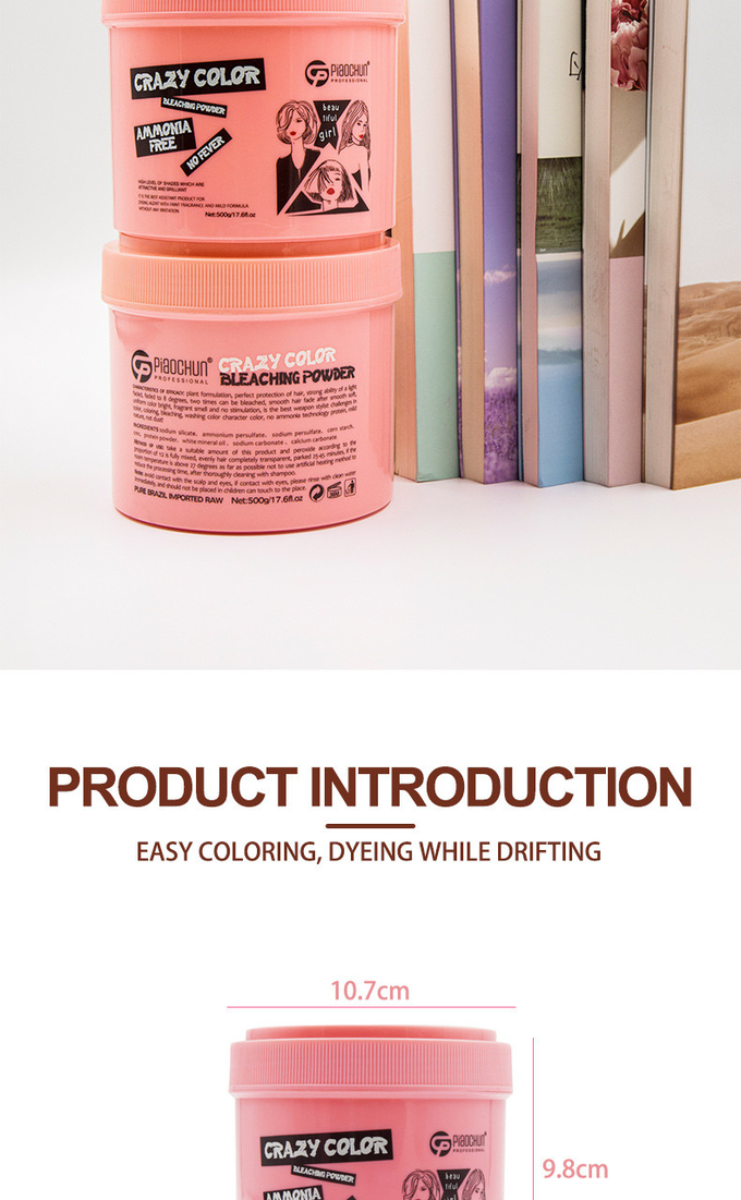 Convenient Professional Permanent Hair Color Powder 500G Ammonia Free Salon Use