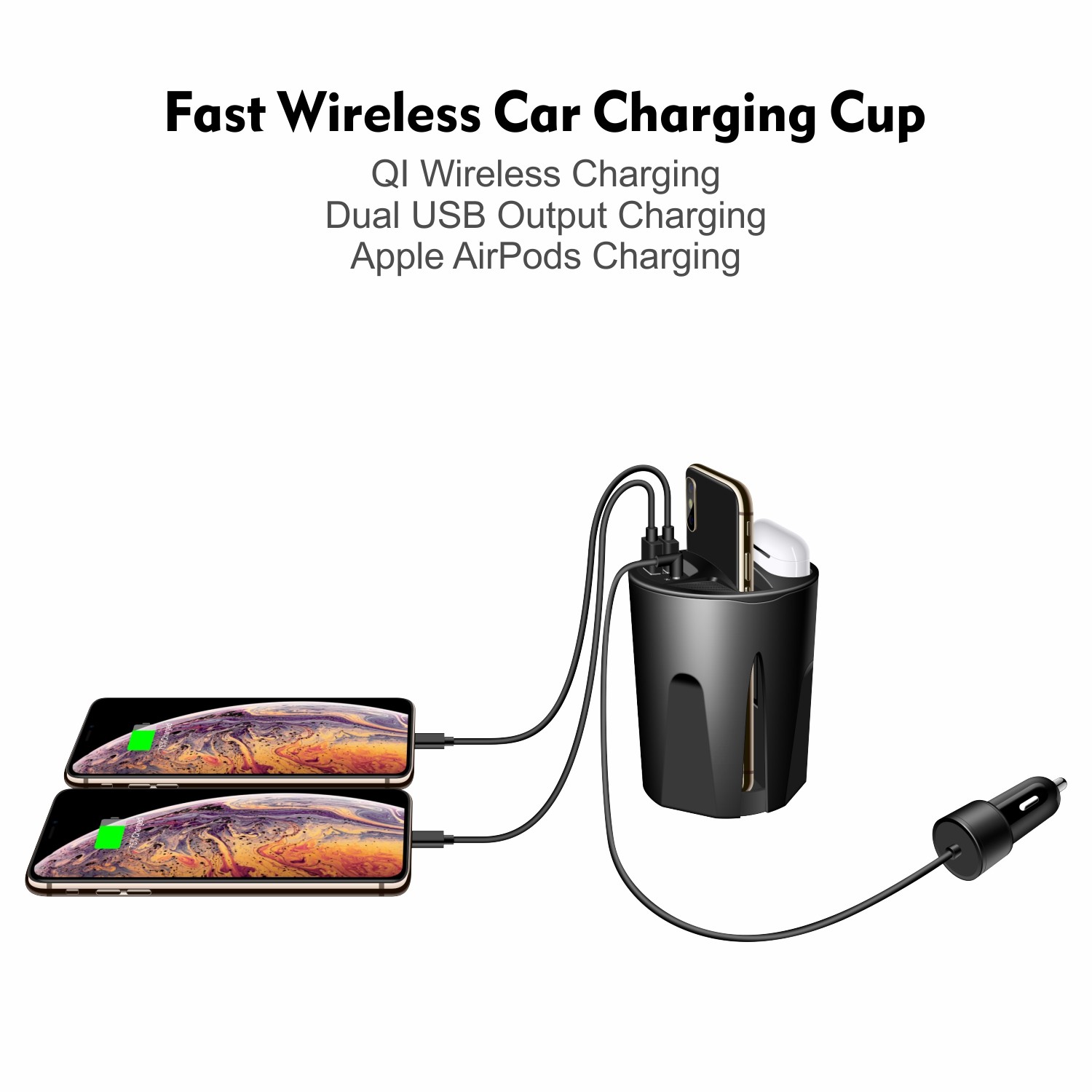 Package Contents Wireless Charging Pad for Silicone Car Mount Qi Wireless Charger
