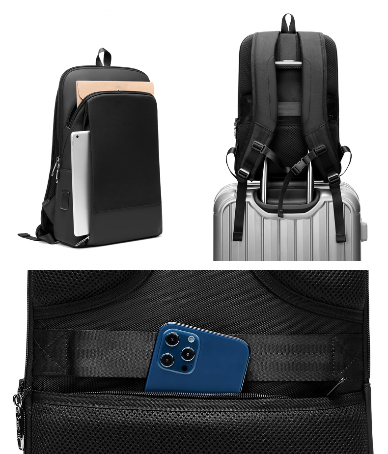 Factory hot sell new usb charging men anti theft travel waterproof notebook bagpack slim laptop backpack