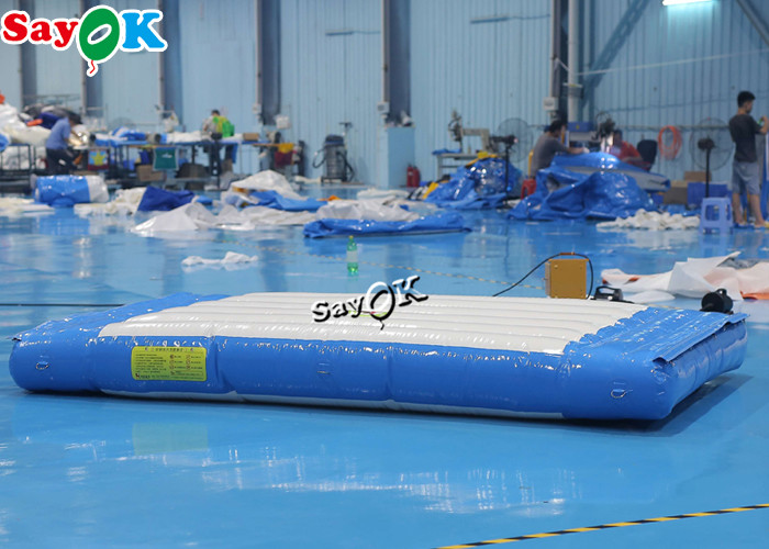 Blow Up Water Toys 2m Blue And White Inflatable Jump Pad For Kids Amusement Water Park
