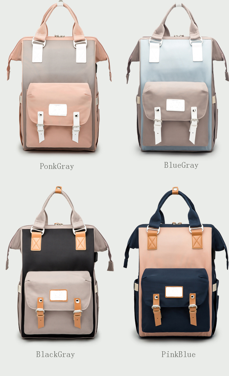Fashion Mummy Maternity Nappy Bag Diaper Bag Large Capacity Travel Backpack Nursing Bag For Baby Care With Stroller Strap
