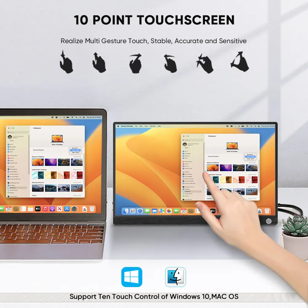 1080P HDMI IPS Gaming Portable Monitor Touchscreen USB Type C