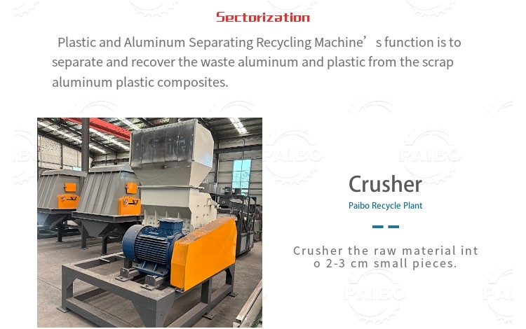 600mm Cutting Width Aluminum Plastic Separation Machine for Separating Metal And Non-metals