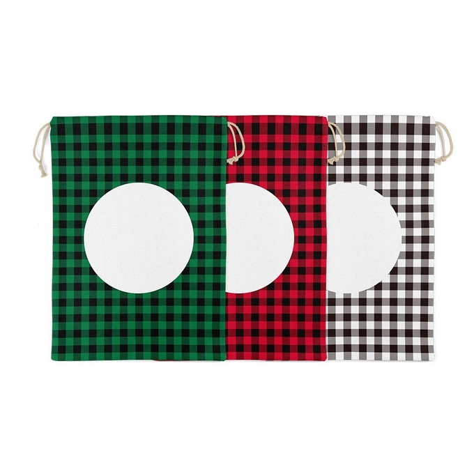 Personalized Linen Christmas Sublimation Drawstring Bag Customized Various Sizes