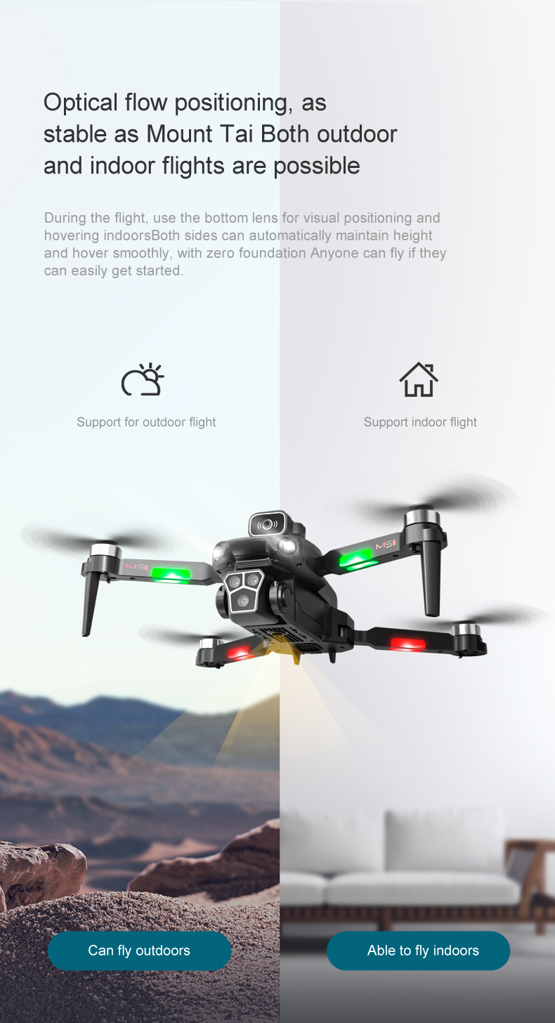 Operator Skill Level M1s Drone 4k Profesional Hd Dual Camera Dron Wifi 1080p Real-time Transmission with Long Flight Time