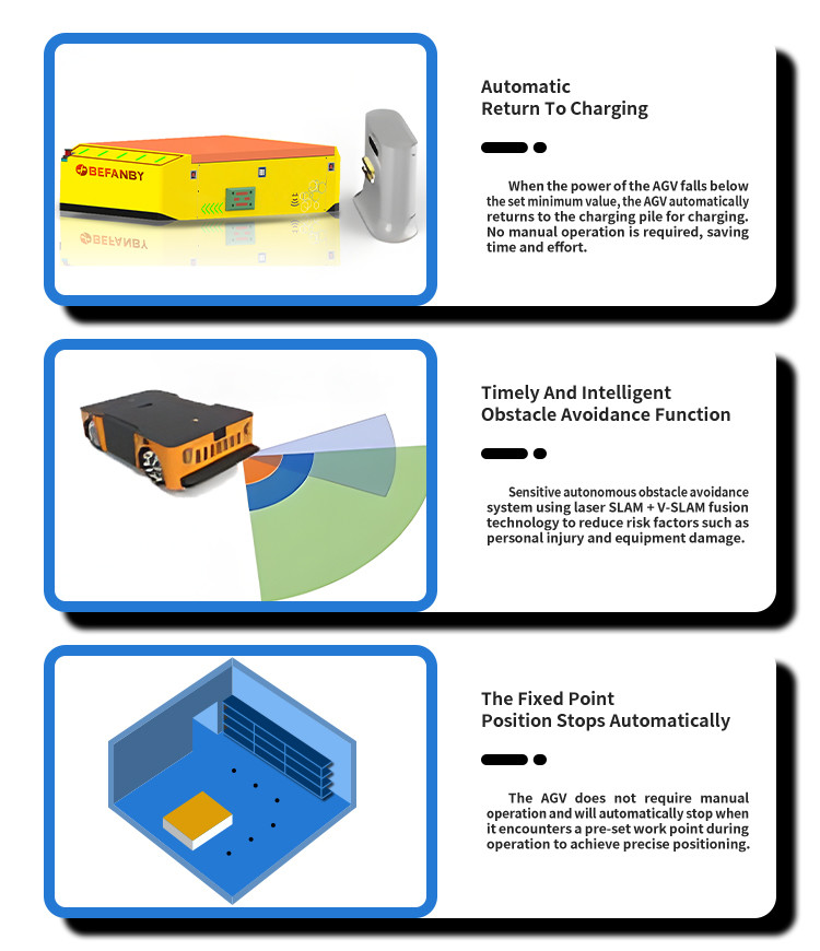 3 Ton Motorized Automatic Guided Vehicle Transfer Cars