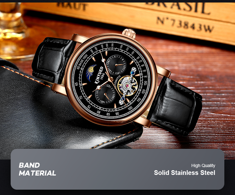 Brand KINYUED Business men watches automatic watch custom logo water resistant watch