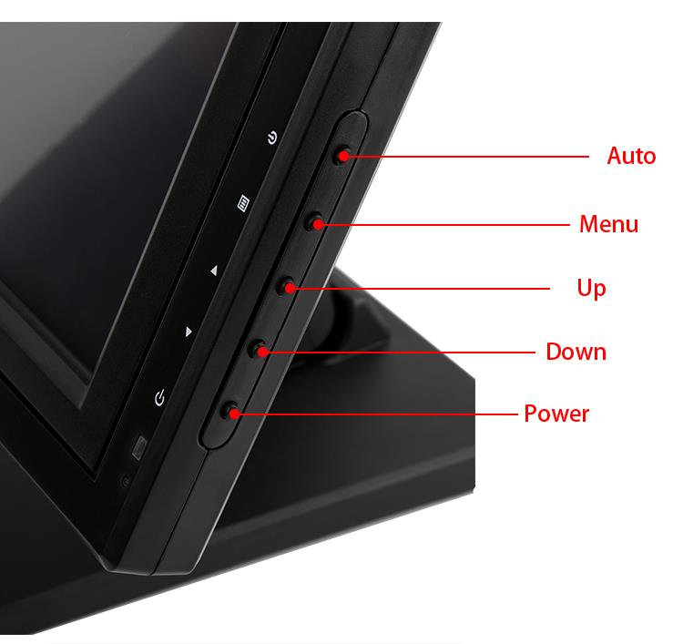 15" Resistive 12VDC USB Touch Screen Monitor / Stable Stand Point Of Sale Monitors