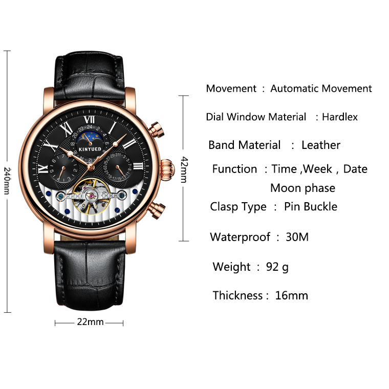 Classic Tourbillon Skeleton Watch Elegant Appearance Accurate Travel Time
