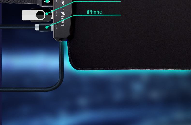Incredibly Compact Design USB HUB Mouse Pad , Large Mouse Pads For Gaming
