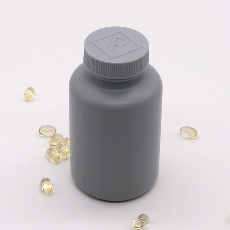 Matte 200ml HDPE Silver Gray Plastic Bottle for Customizable Solid Medicine Packaging