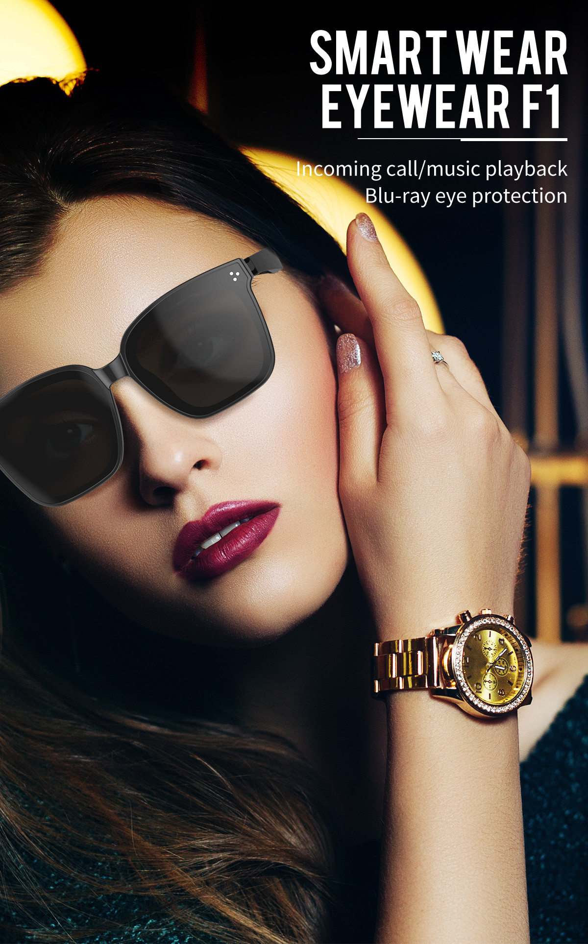 High End Smart Sunglasses Wireless Bluetooth 5.0 Hands-Free Calling Music Audio TWS Google Voice Control Polarized sungl