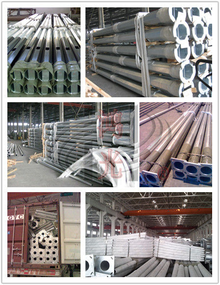 H 6.5m Road Monitor Galvanized CCTV Camera Poles Weather Resistance