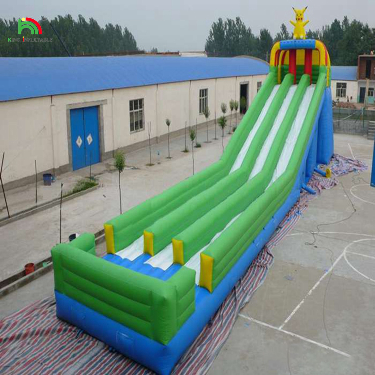 Double Lanes Accommodate Many People Small Or Big Full Size Jumbo Water Slide Inflatable Bounce