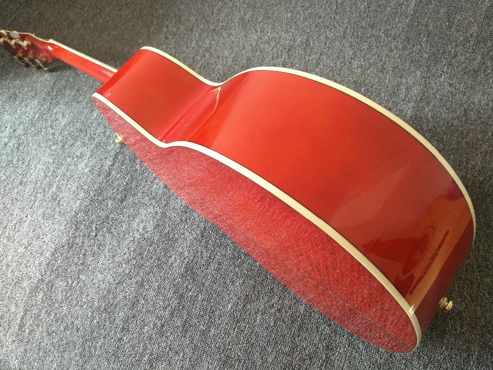 customization G200 Acoustic Guitar Flame red Top Solid spruce maple Tiger stripes Body Guitar