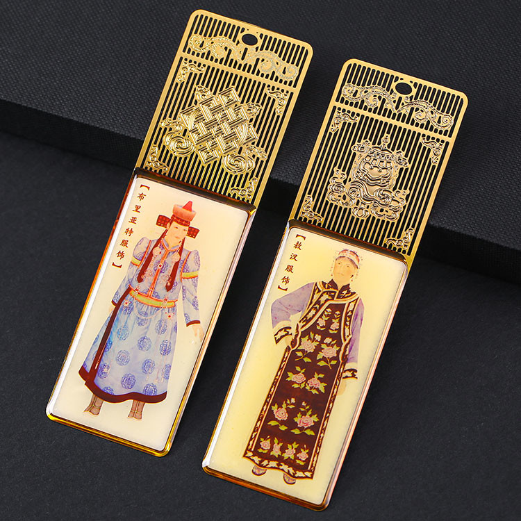 Custom Metal Enamel Magnetic Bookmarks Gold Sliver Plated Painted
