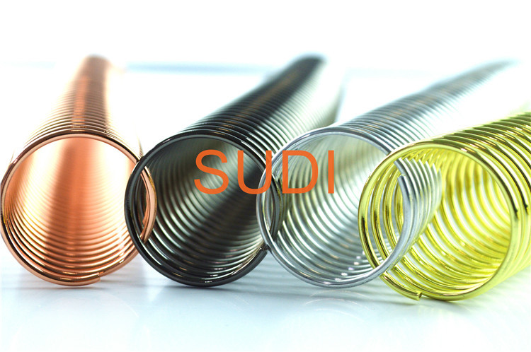 Electroplating 6mm Pitch Metal Coil Binding Spines For Wall Calendars