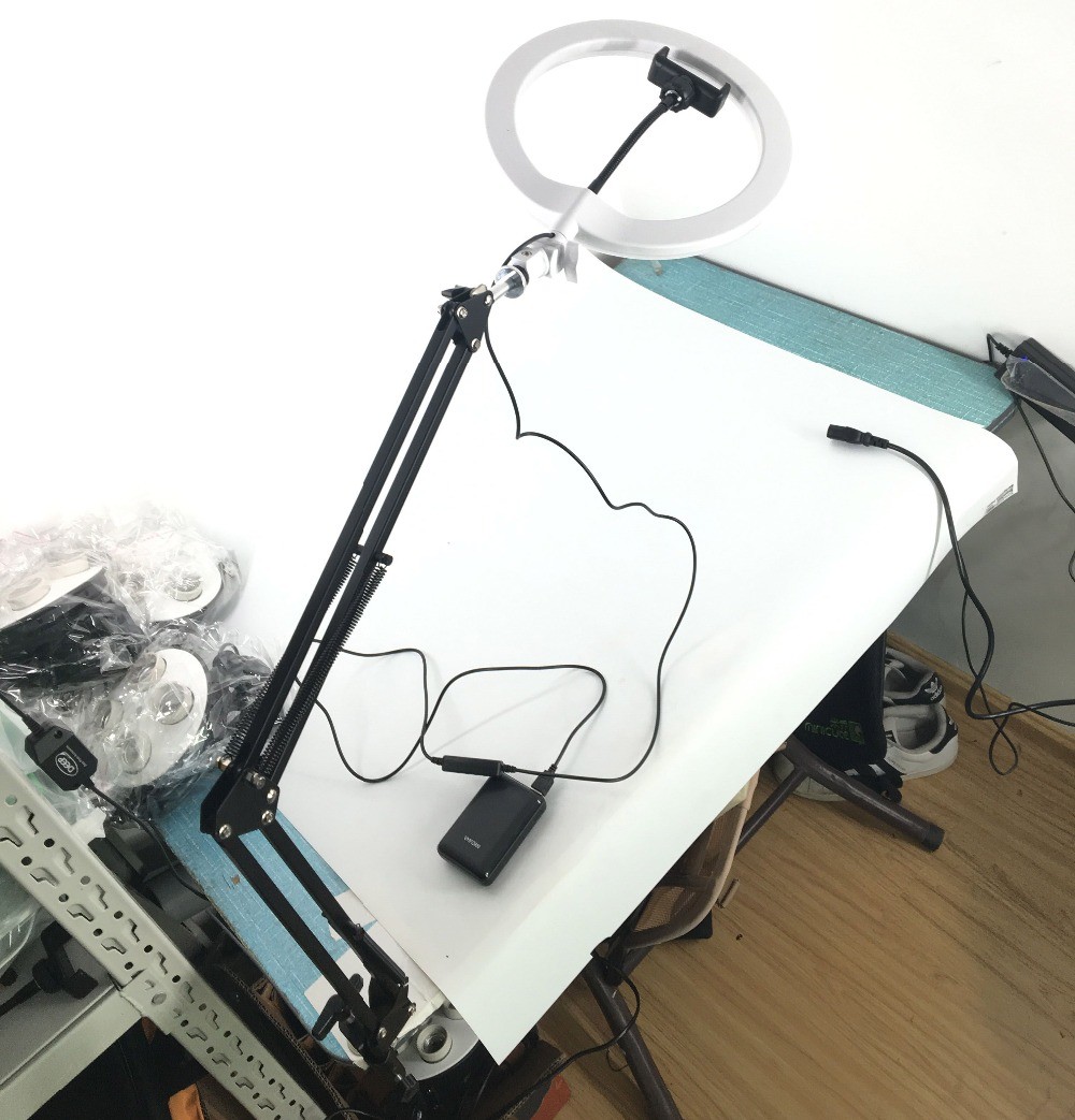 120 Led Beads 25.5cm Tripod Selfie Ring Light , 10 Inch Ring Light With Tripod Stand