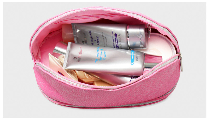 Double Layers Waterproof Travel Women PU Makeup Bag