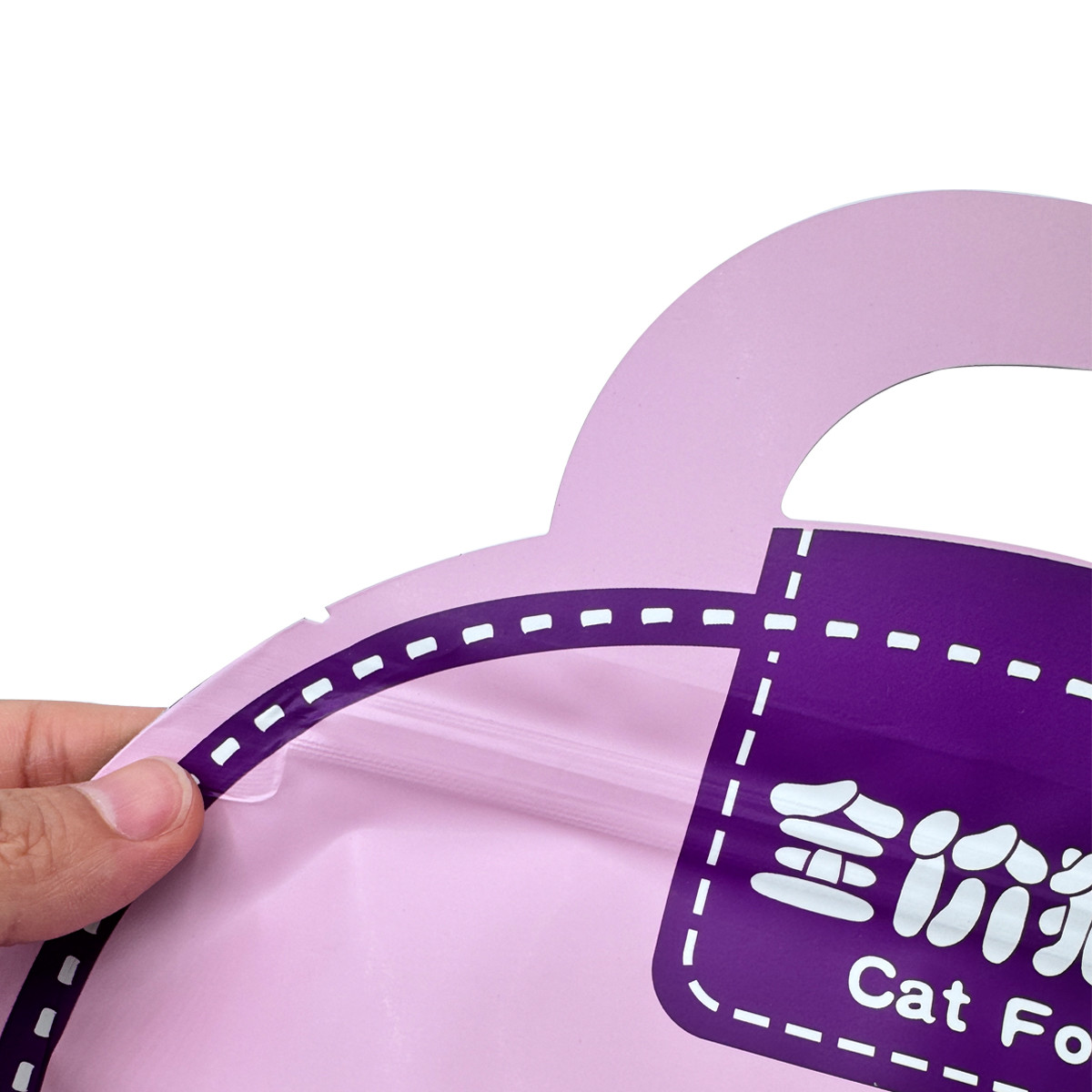 Cute Pink School Bag Shape Flat Bottom Dog Food Storage Bag Cat Treat Packaging With Zipper Handle