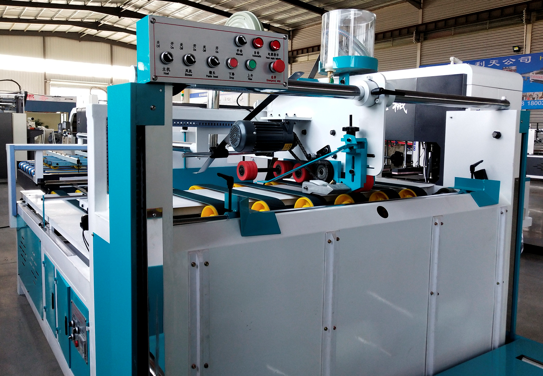 3 layer Semiauto Corrugated Carton Folder Gluer Machine For Box Gluing Folding