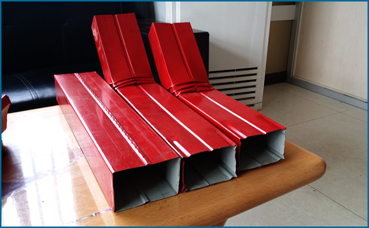 Steel panel downpipe roll forming machine / colored steel down spout down-pipe making machine