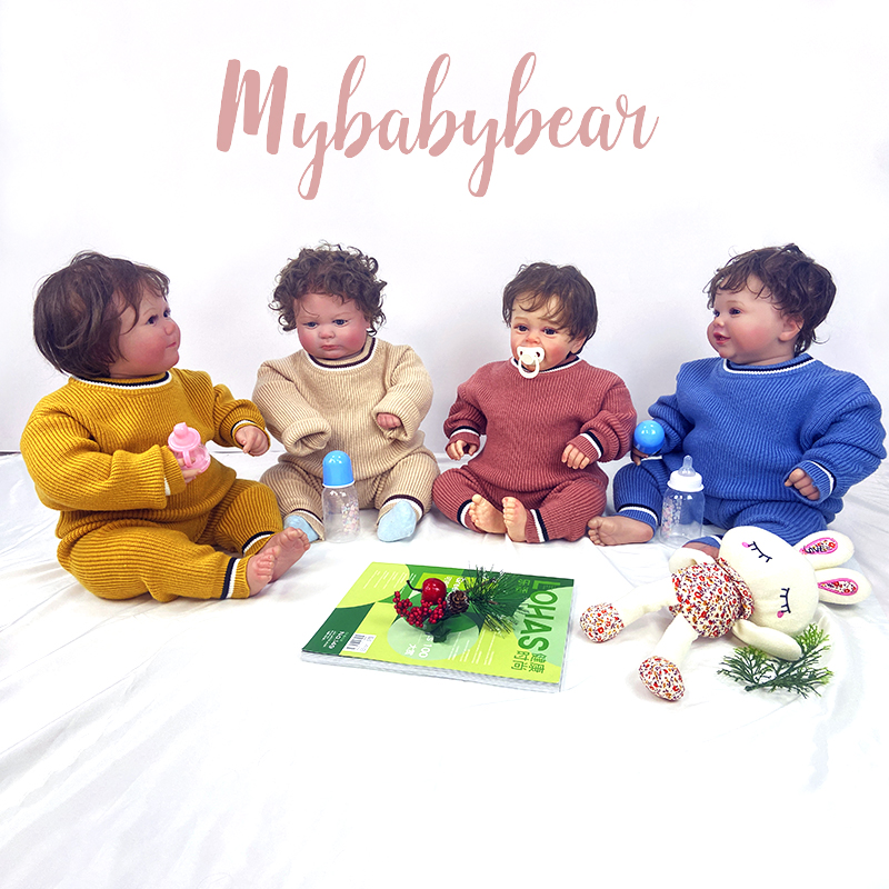 Unisex stripe knitted baby clothes set long sleeve knit baby girl sweater