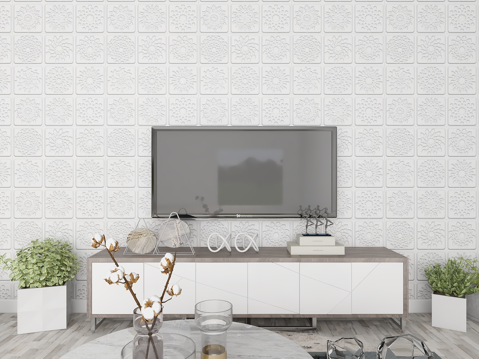 Household 3D PE Foam Wallpaper Brown Blue Yellow 3D Foam Wallpaper Waterproof