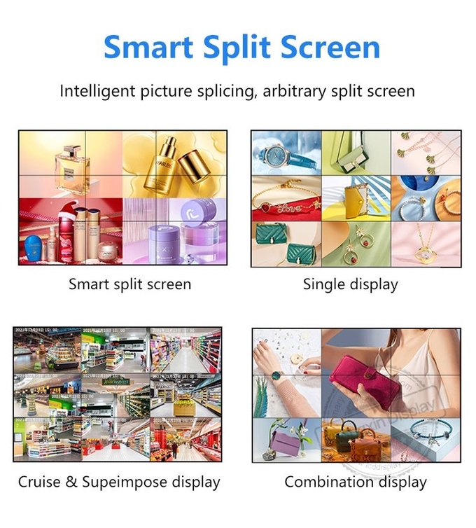 SDK Function 49Inch 3.5mm bezel 3x3 Led Backlight Full Hd Lcd Video Wall Display For Welcome