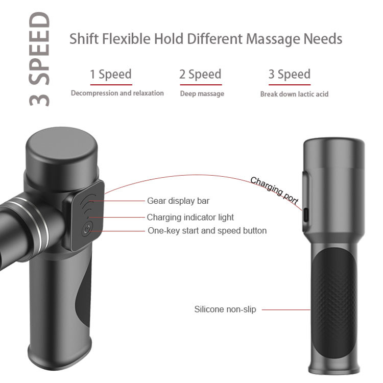 Portable Mini Muscle Massage Gun 1700 - 2650rpm With Brushless Motor