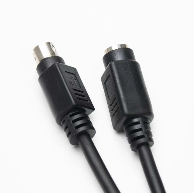 6.56Ft Ps2 Keyboard Wedge Cable Black Color PVC Copper Material