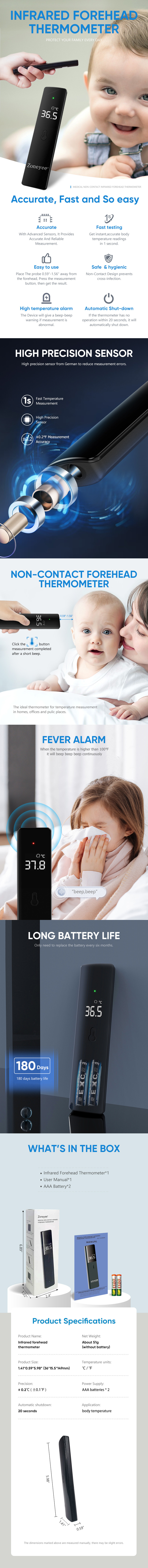 Free OEM Manufacturer Forehead Thermometer Special For Baby Non-Contact Digital Infrared Forehead Thermometer