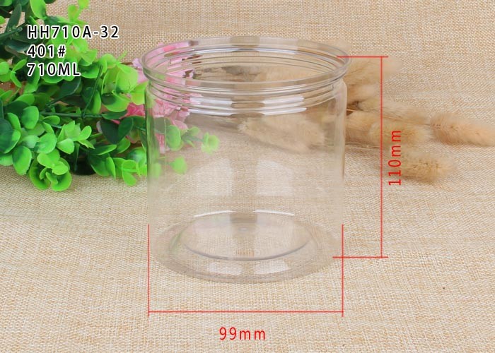 Moistureproof Recycle Clear Pet Jars PET Plastic Food Cans For Powder / Drink