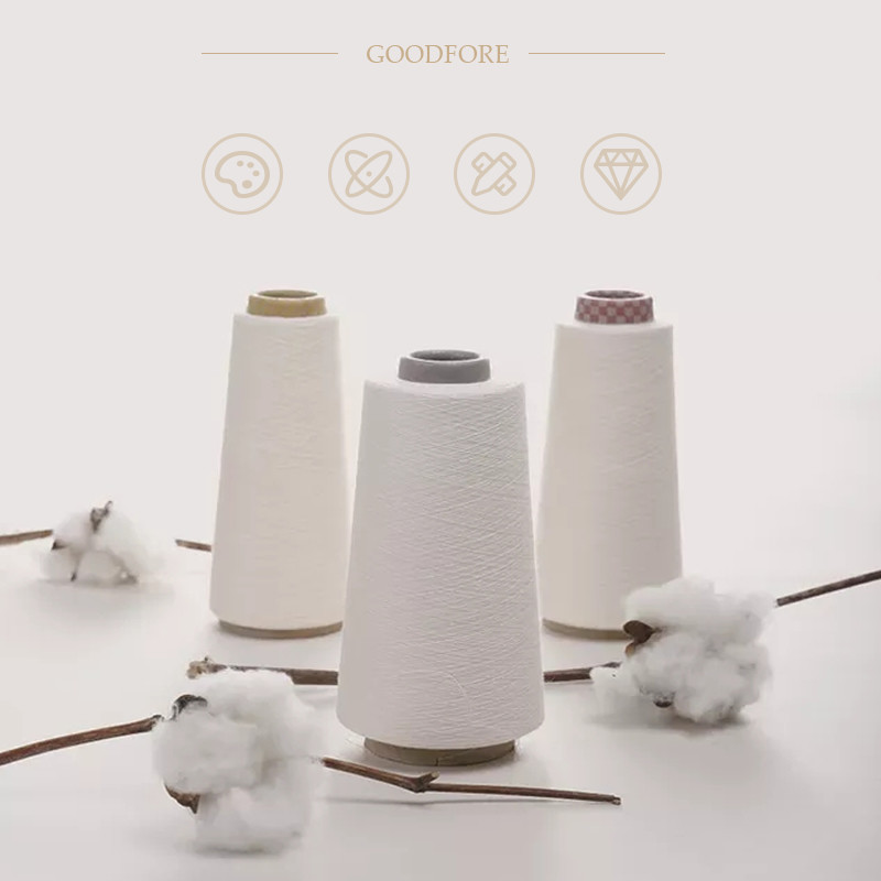 Ne20 Recycle Polyester Dty Yarn Recycled Cotton Raw White For Knitting