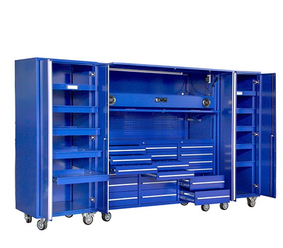 Storage Spare Tools Parts Box Heavy Duty 96" Tool Chest for Car Repair Garage Workshop