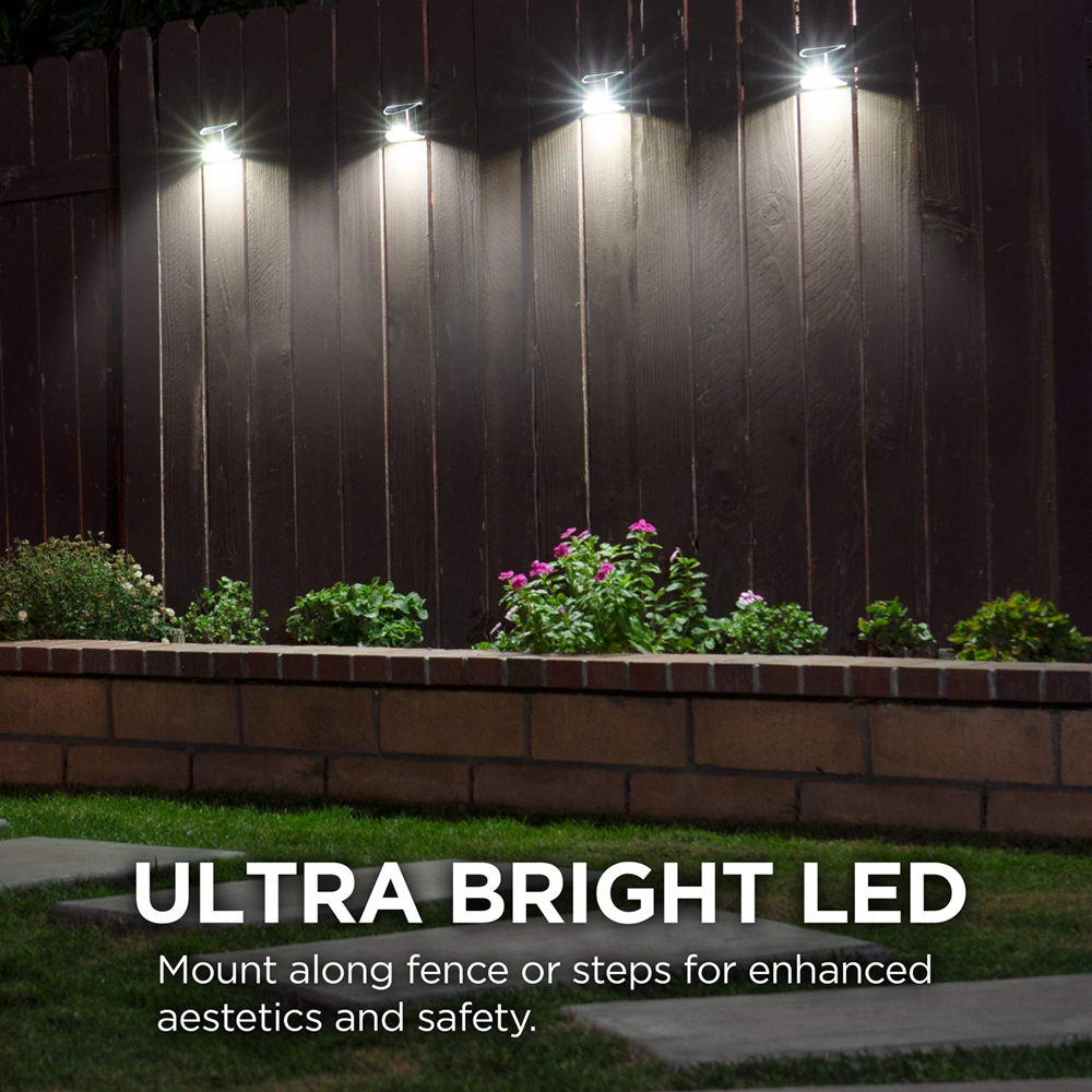 Fence Solar Powered PIR Motion Sensor Light Stainless Steel LED Lighting and Circuitry Design Residential ROHS Ce 1-year 10000