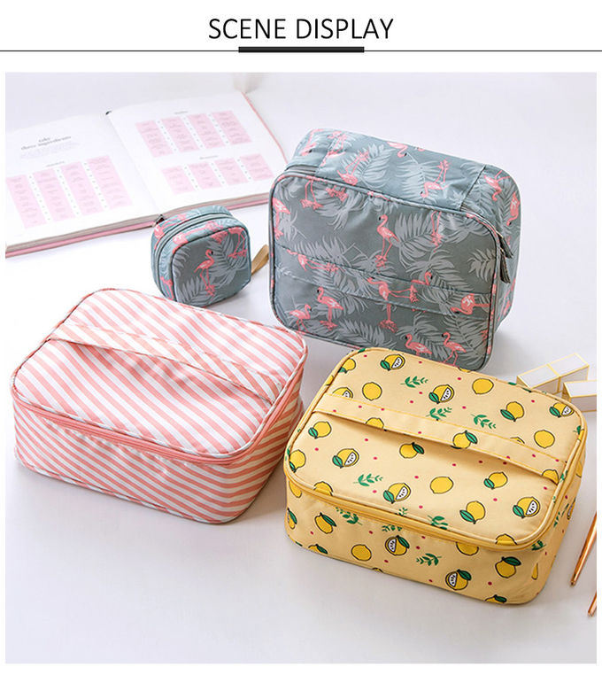 Large Capacity Cute Cartoon Waterproof Polyester Makeup Organizer Bag