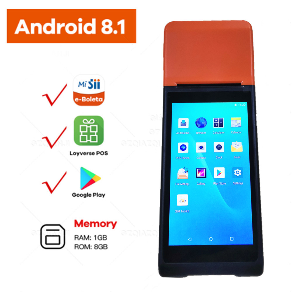 5.5 Inch Touch Screen display Handheld Terminal 3G Android Mini Pos Machine with Bluetooth Wifi Thermal Mini Pos Printer