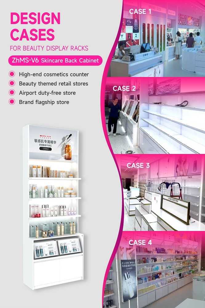 ZhMS-V6 Adjustable Light Source Skincare Display Cabinet with Soft Film Light Box