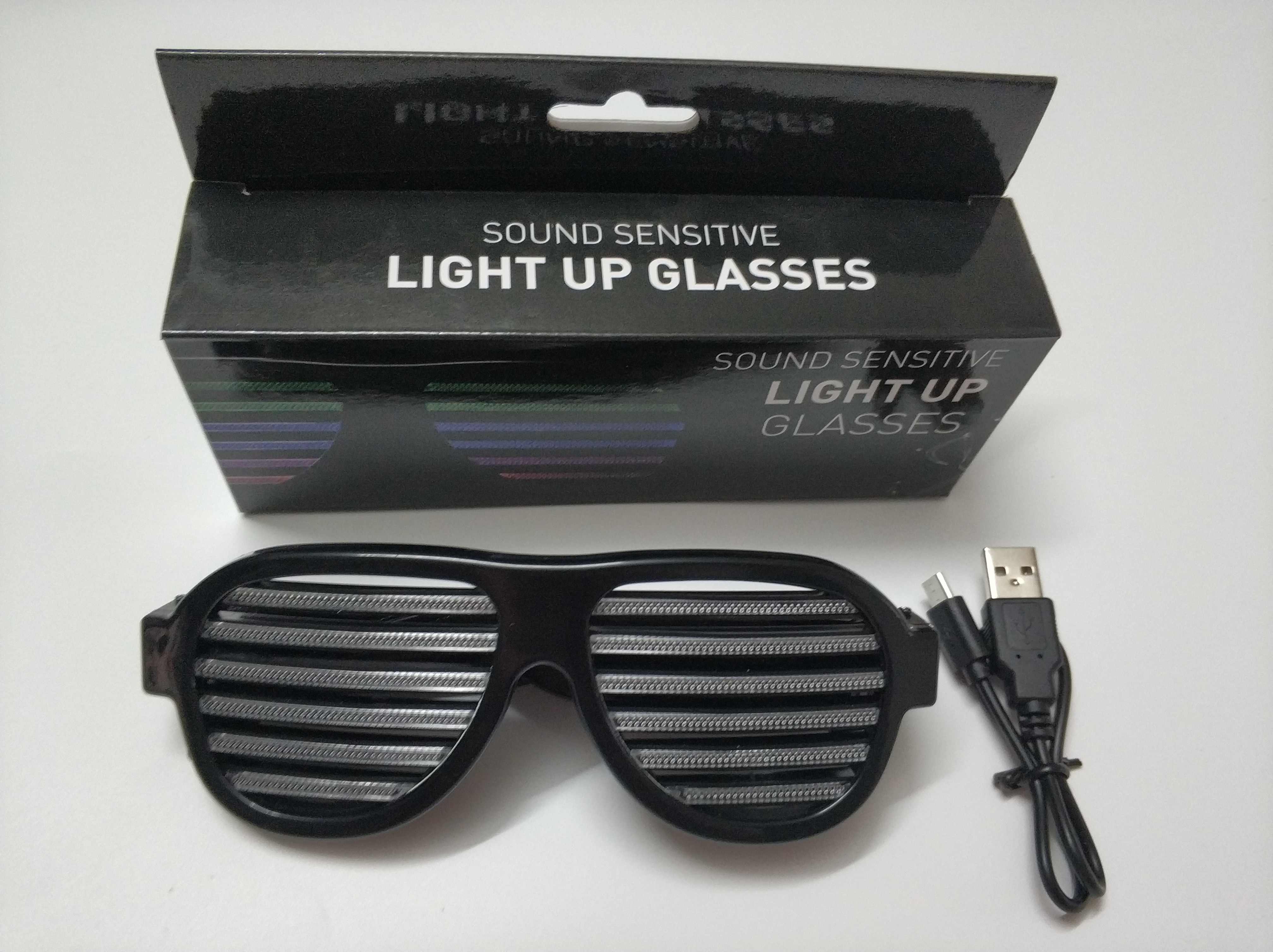 New Style Voice-Activated LED glasses Sound activated shutter led flashing glasses with USB charger led sunglasses