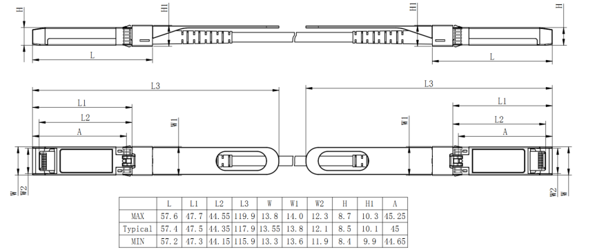 25Gbps SFP28 SFP Ethernet Data Center 70m Om3 100m Om4 Aoc Patch Cord for -30 to 0dBm
