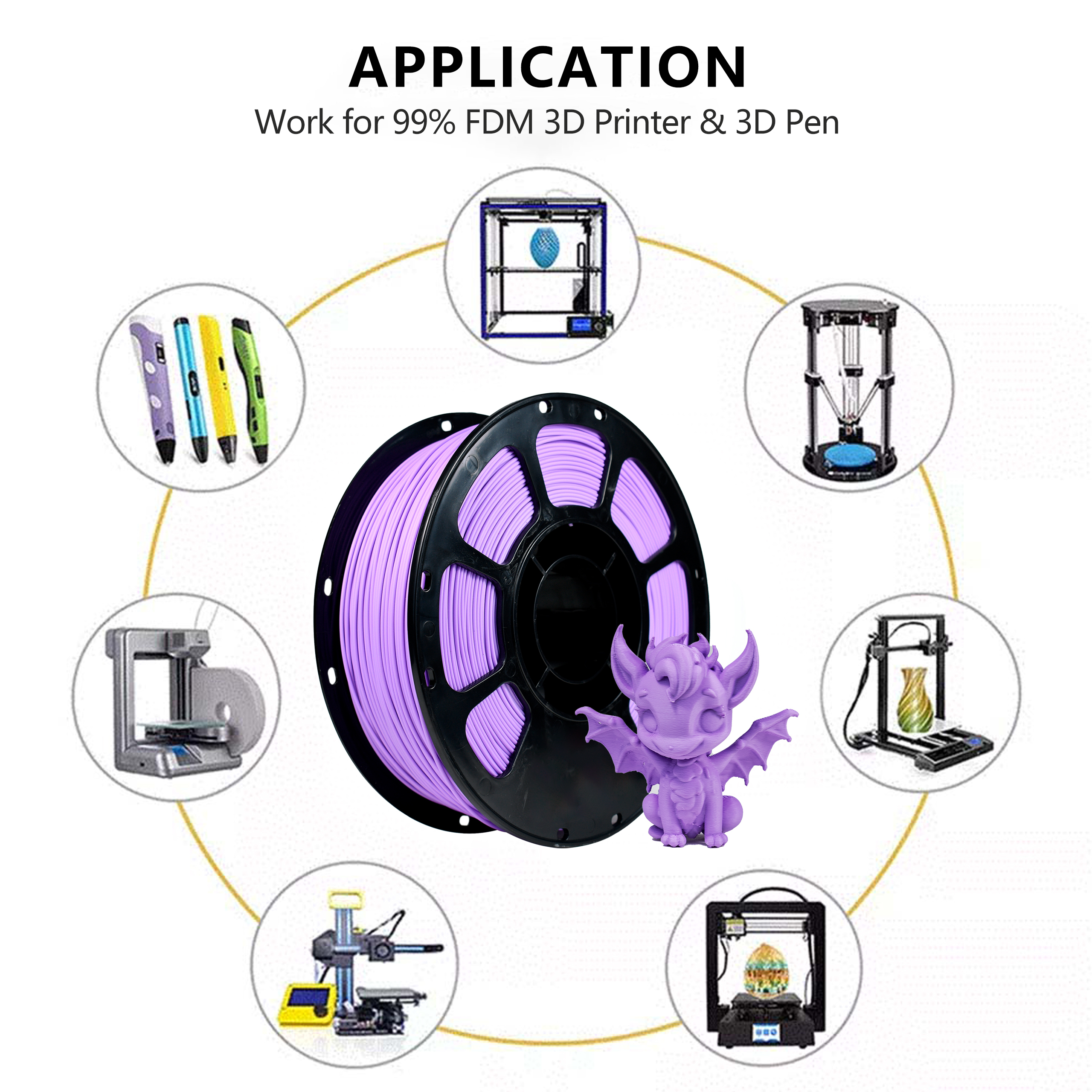 iBOSS 3D Printing Filament PLA+ Matte lilac Purple Filament 1.75mm FDM Forming Technology 3d Printed