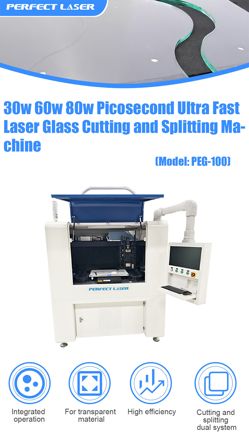 30w 60w 80w Picosecond Ultra Fast Laser Glass Cutting and Splitting Machine for Positioning accuracy