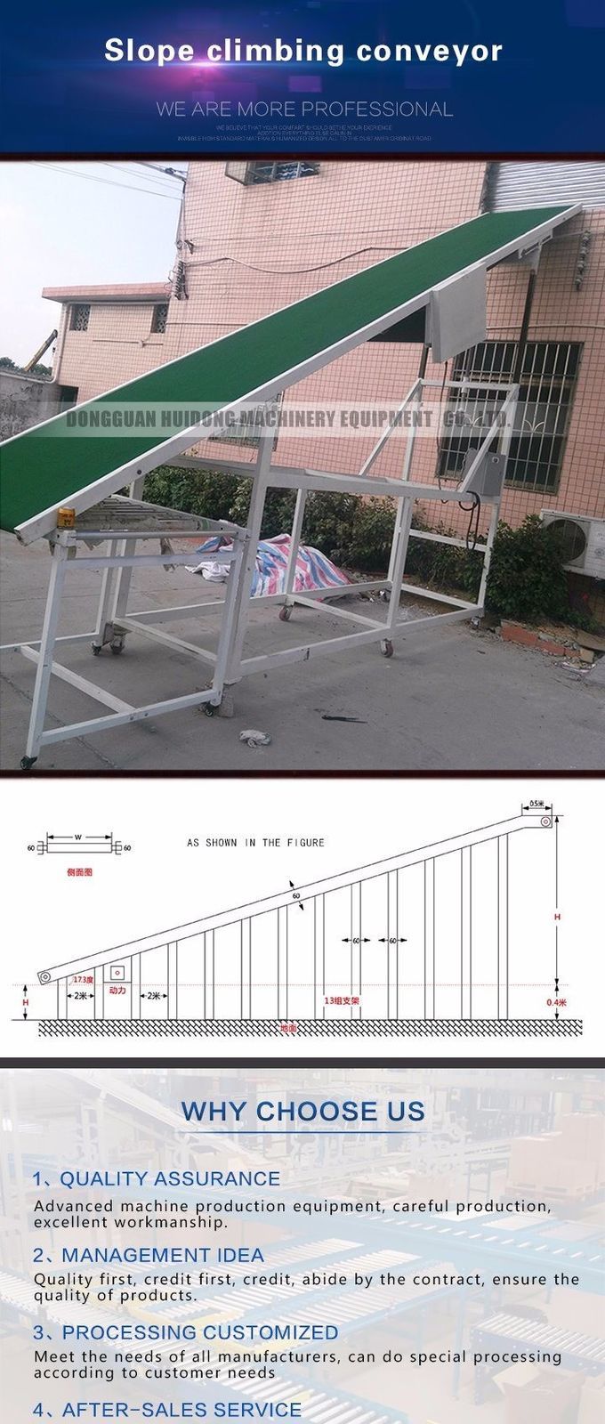 Custom Inclined Roller Conveyor , Rubber Belt Roller Bed Conveyor For Logistics Filed