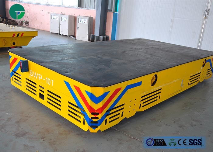 Heavy Duty Plant Trailer Trackless Handling Car Of Steel Cargo Transport Trolley On Wheels