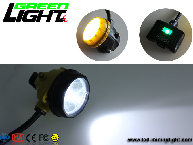 IP68 208lum 15000lux Semi Corded Led Miners Cap Lamp