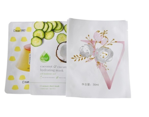 Custom Printed laminated plastic cosmetic sample sachet biodegradable facial mask bag