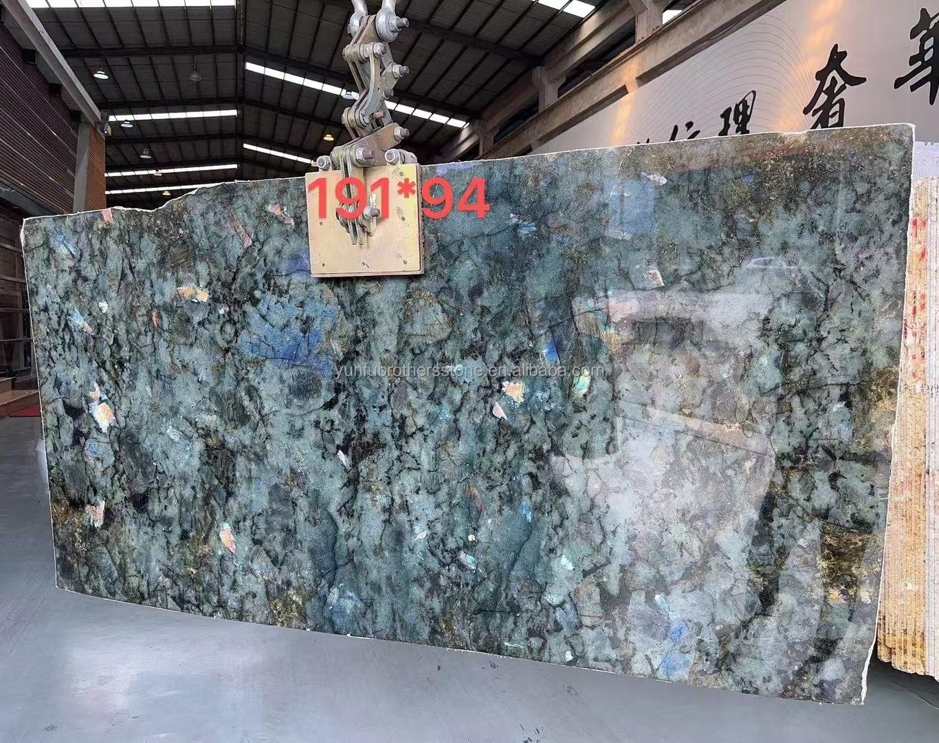 Big Slab Polished Shinning Labradorite Blue Granite Countertop and Island Table Design